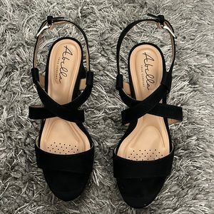 *SOLD Abella black suede heels